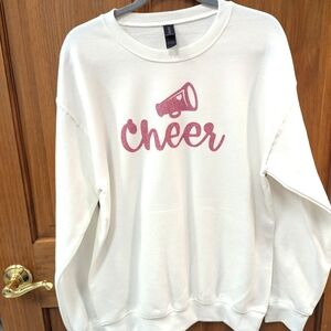 Real glitter, cheer sweatshirt.